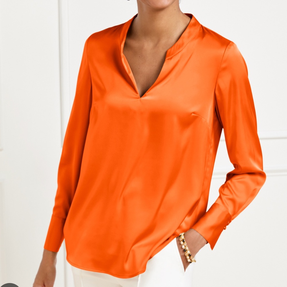 NWOT Talbots Soft Satin Charmeuse Top Solid